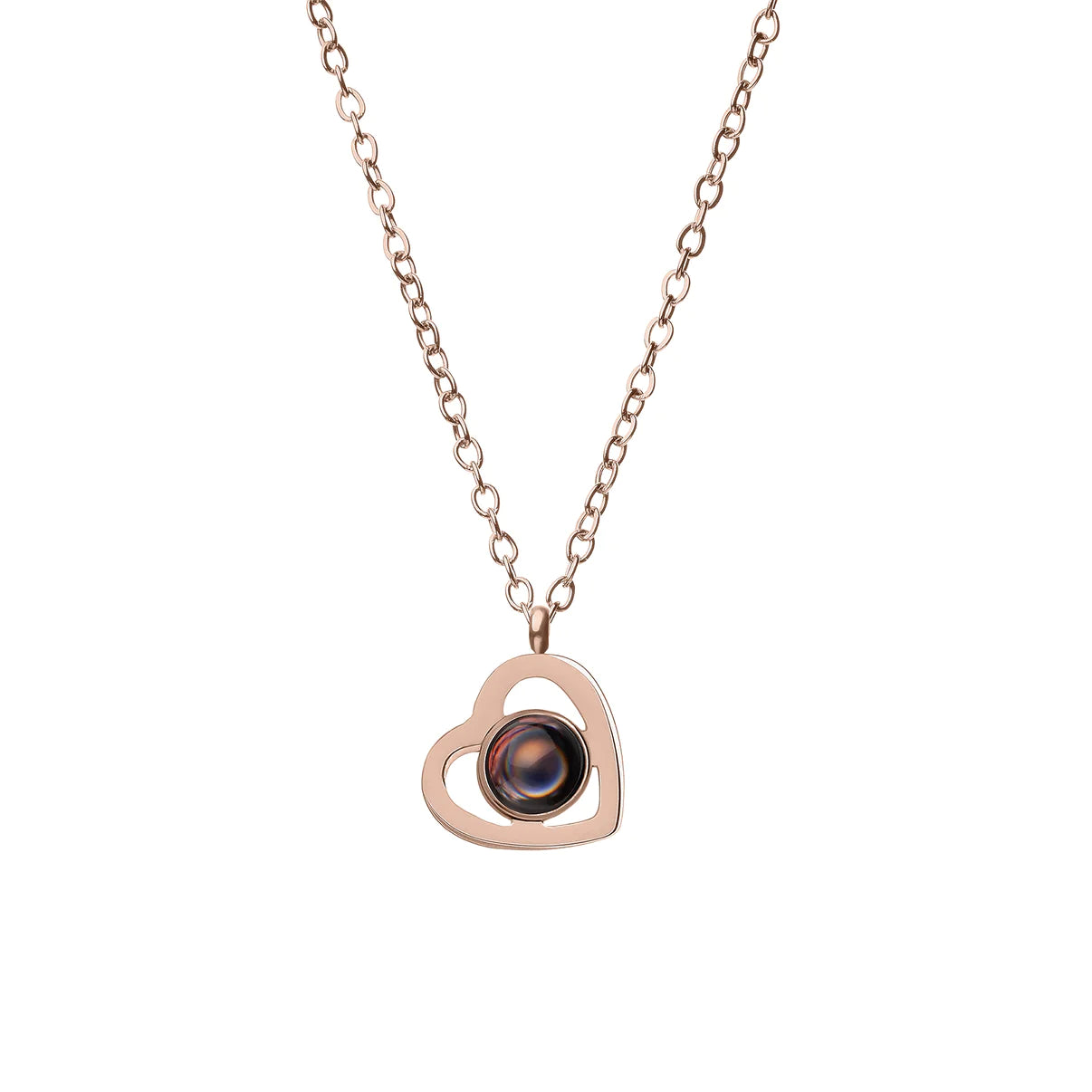 Collier photo personnalisé en forme de coeur