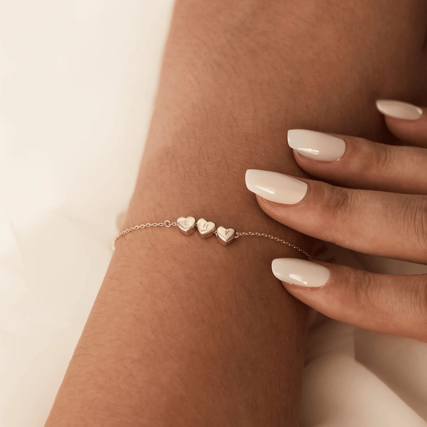 Bracelet personnalisé avec initiale en cœur