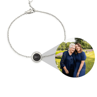 Bracelet photo personnalisé avec chaîne en câble