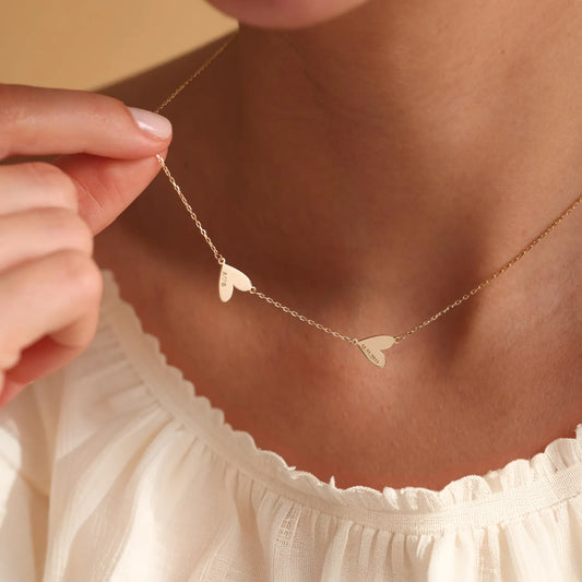 Collier personnalisé gravé en forme de cœur