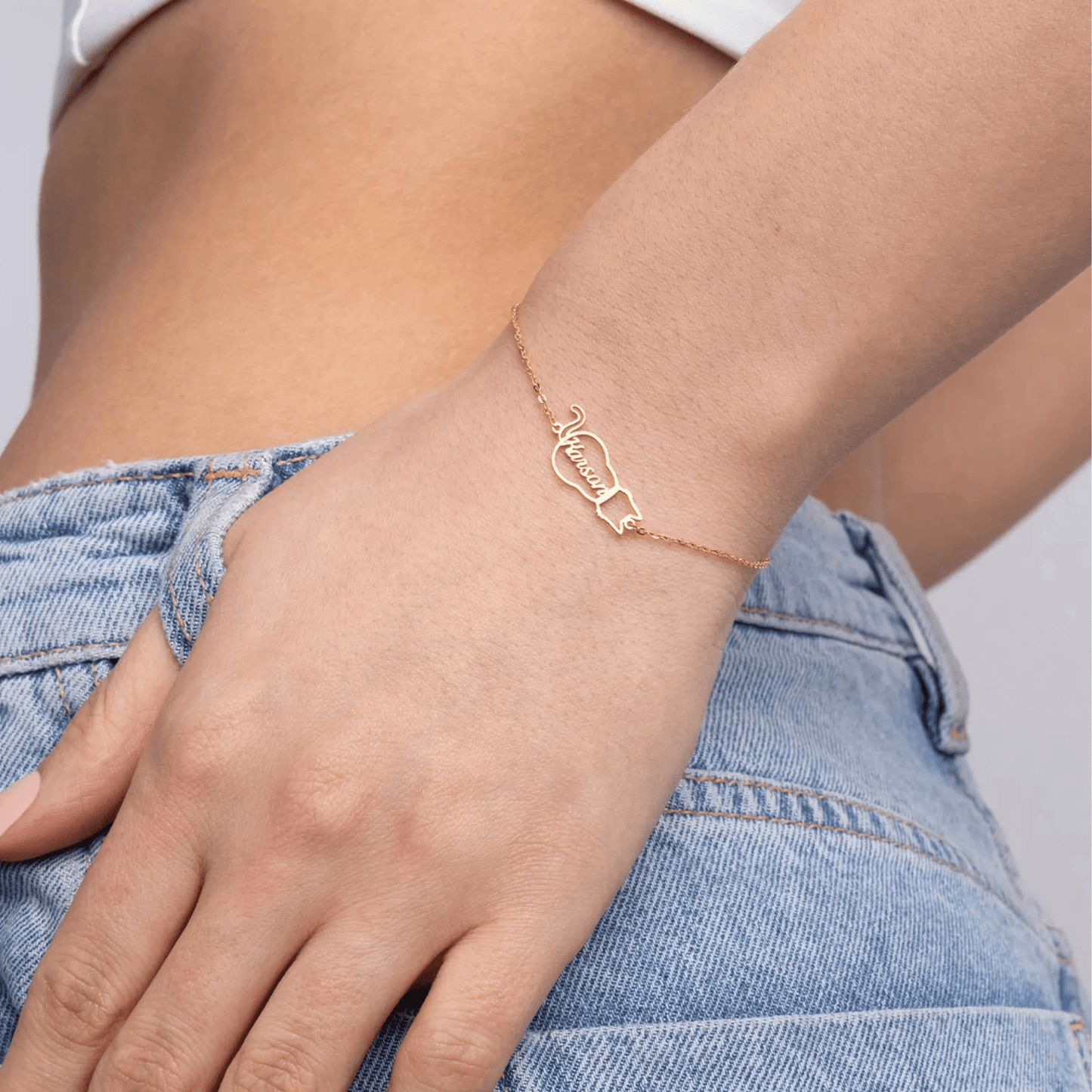Bracelet personnalisé avec nom de chat