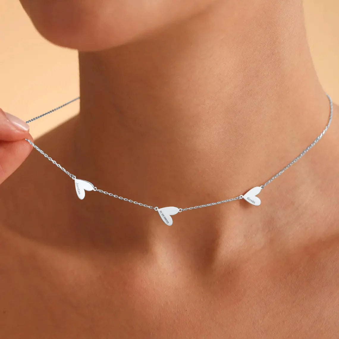 Collier personnalisé gravé en forme de cœur