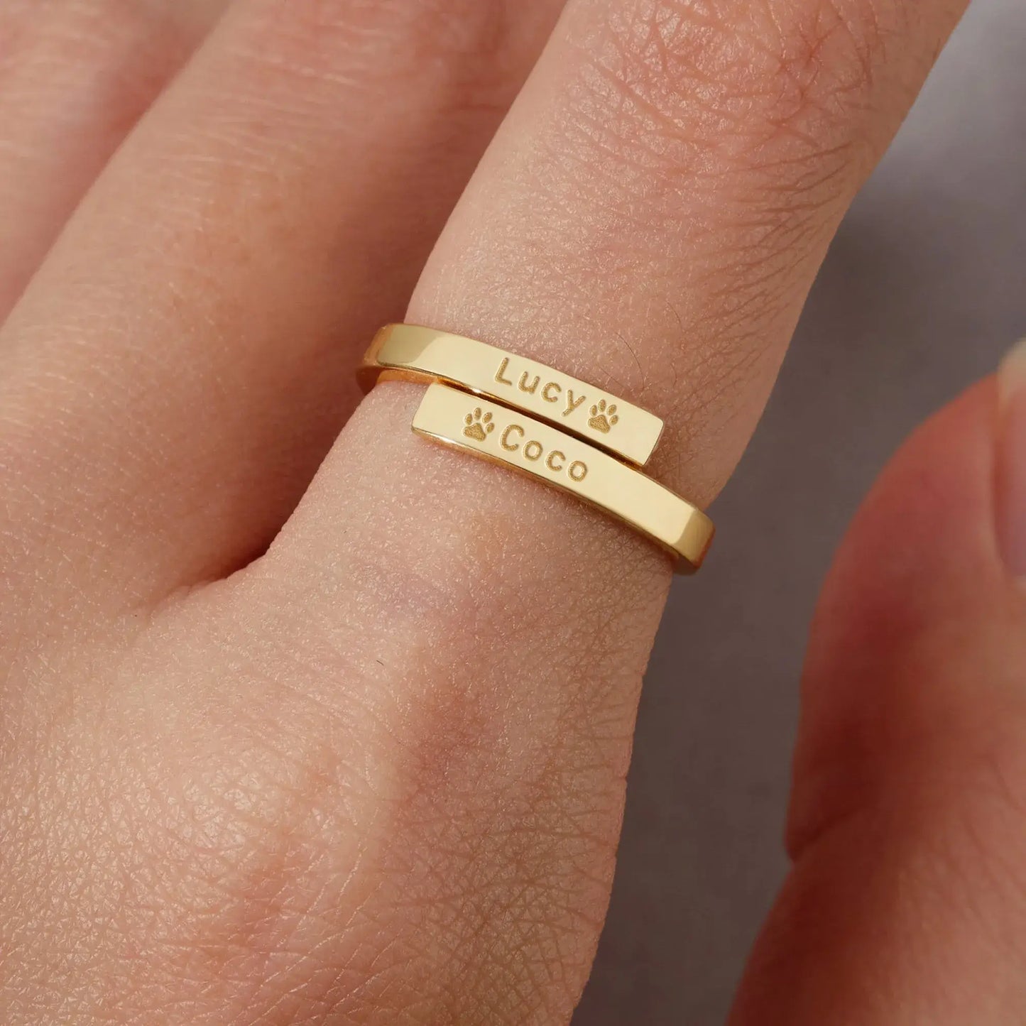 Bague personnalisée avec nom d’animal